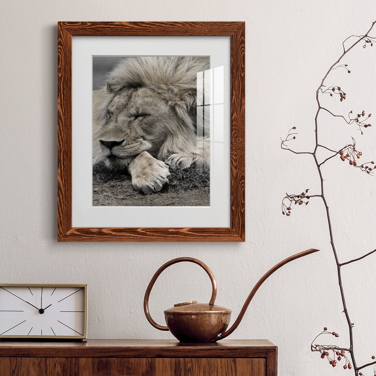 Sleepy Afternoon in Masai Mara - Premium Framed Print - Distressed Barnwood Frame - Ready to Hang