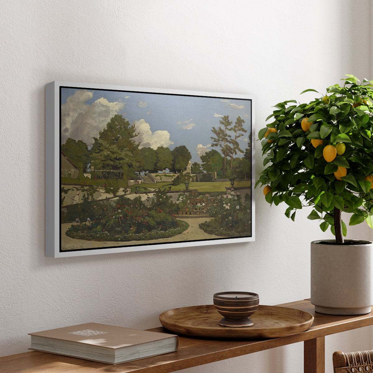 The Painter's Garden at Saint-Privé, 1886 - Floater Framed Canvas Print