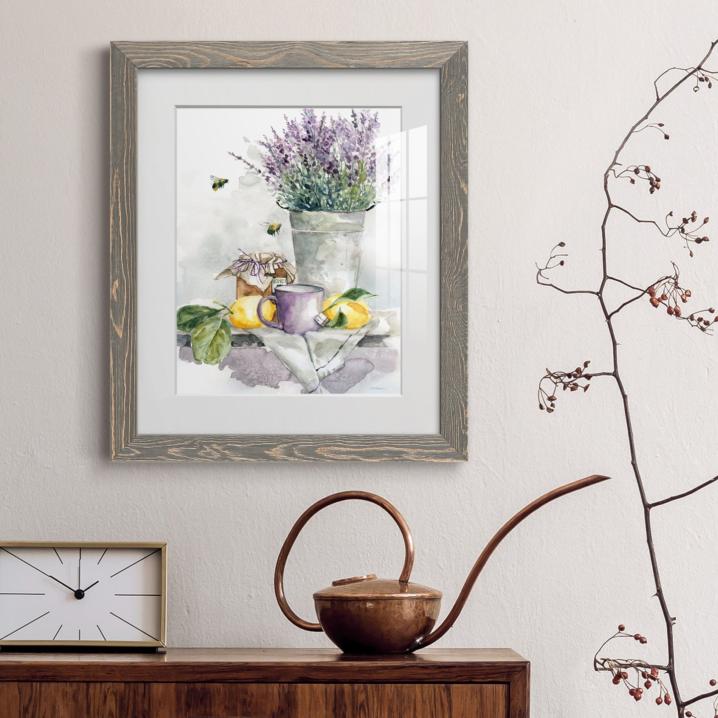 Lavender Lemon and Honey Tea - Premium Framed Print - Distressed Barnwood Frame - Ready to Hang