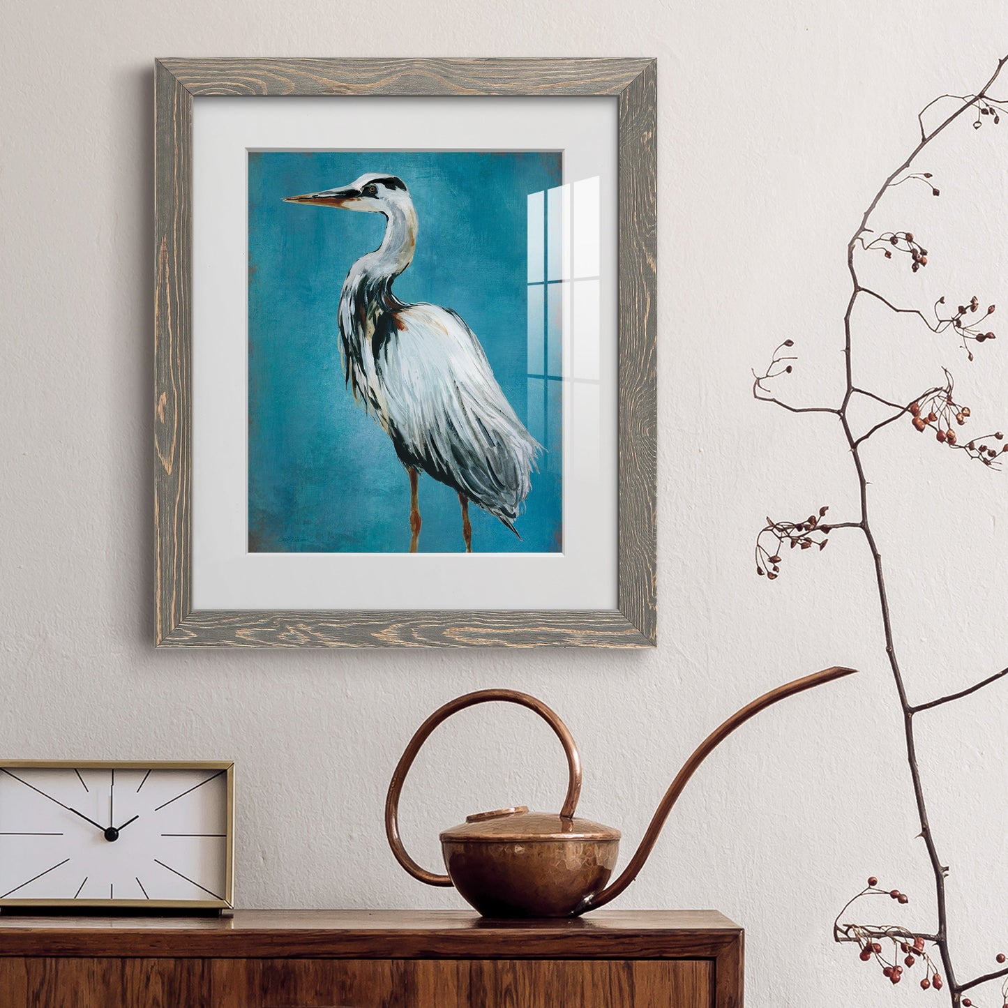 Great Blue Heron II - Barnwood Framed Art Print