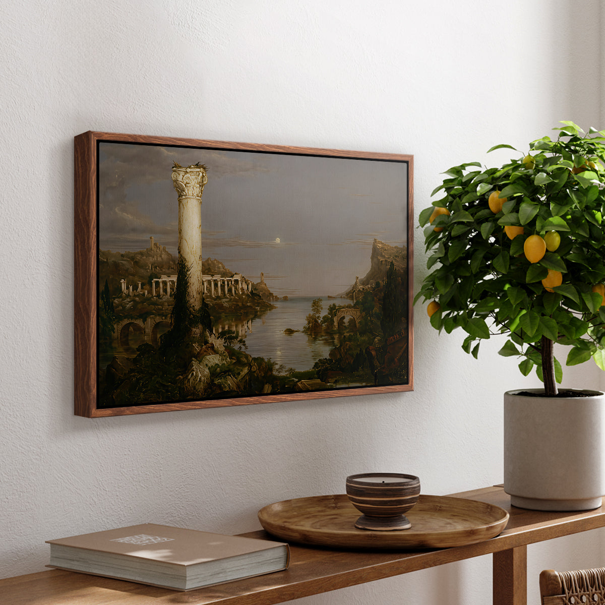 The Course of Empire: Desolation, 1836 - Floater Framed Canvas Print