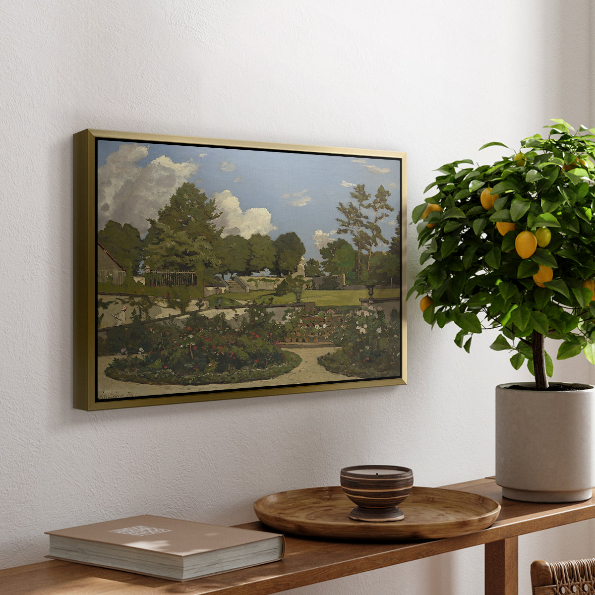 The Painter's Garden at Saint-Privé, 1886 - Floater Framed Canvas Print