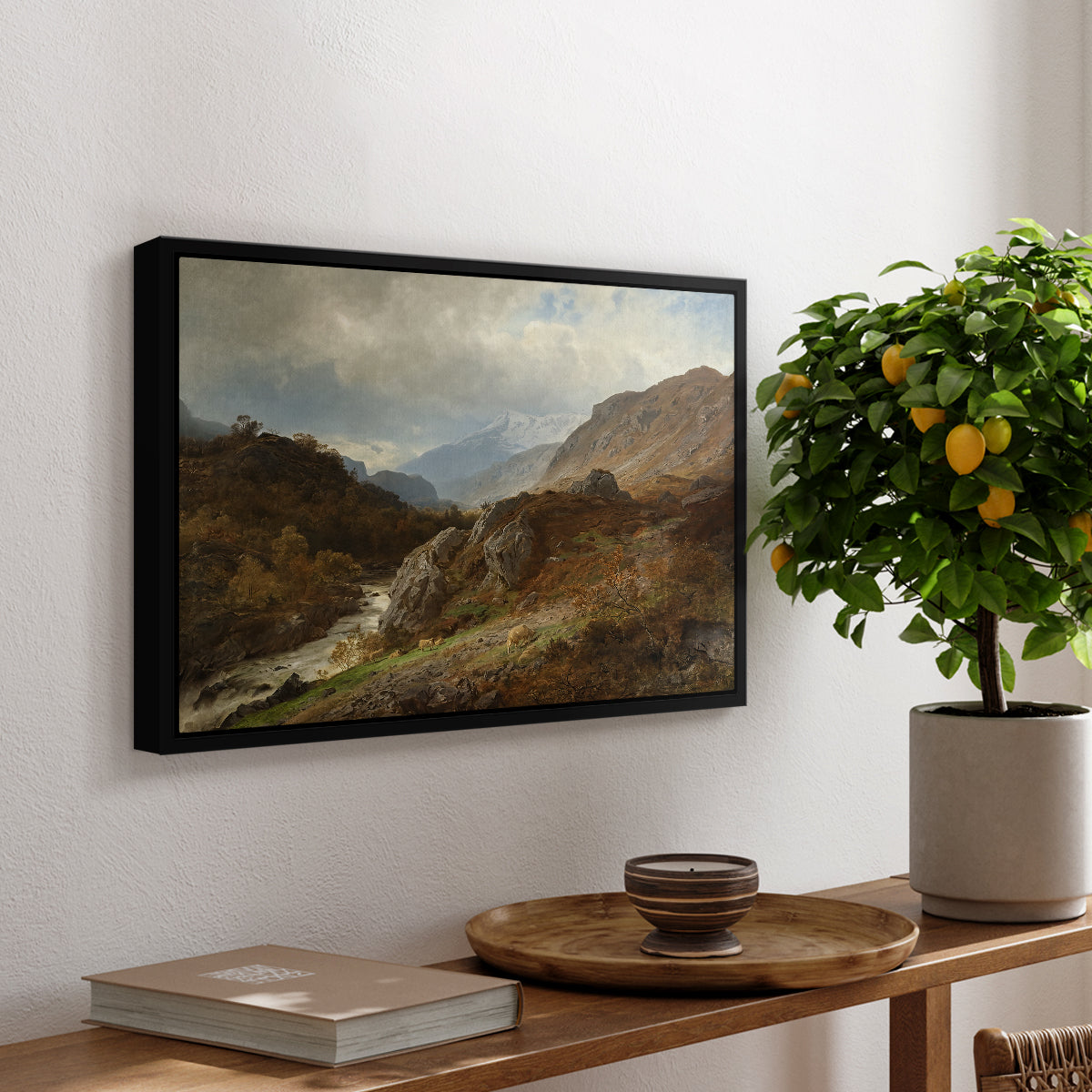 Mountain Landscape, 1864 - Floater Framed Canvas Print