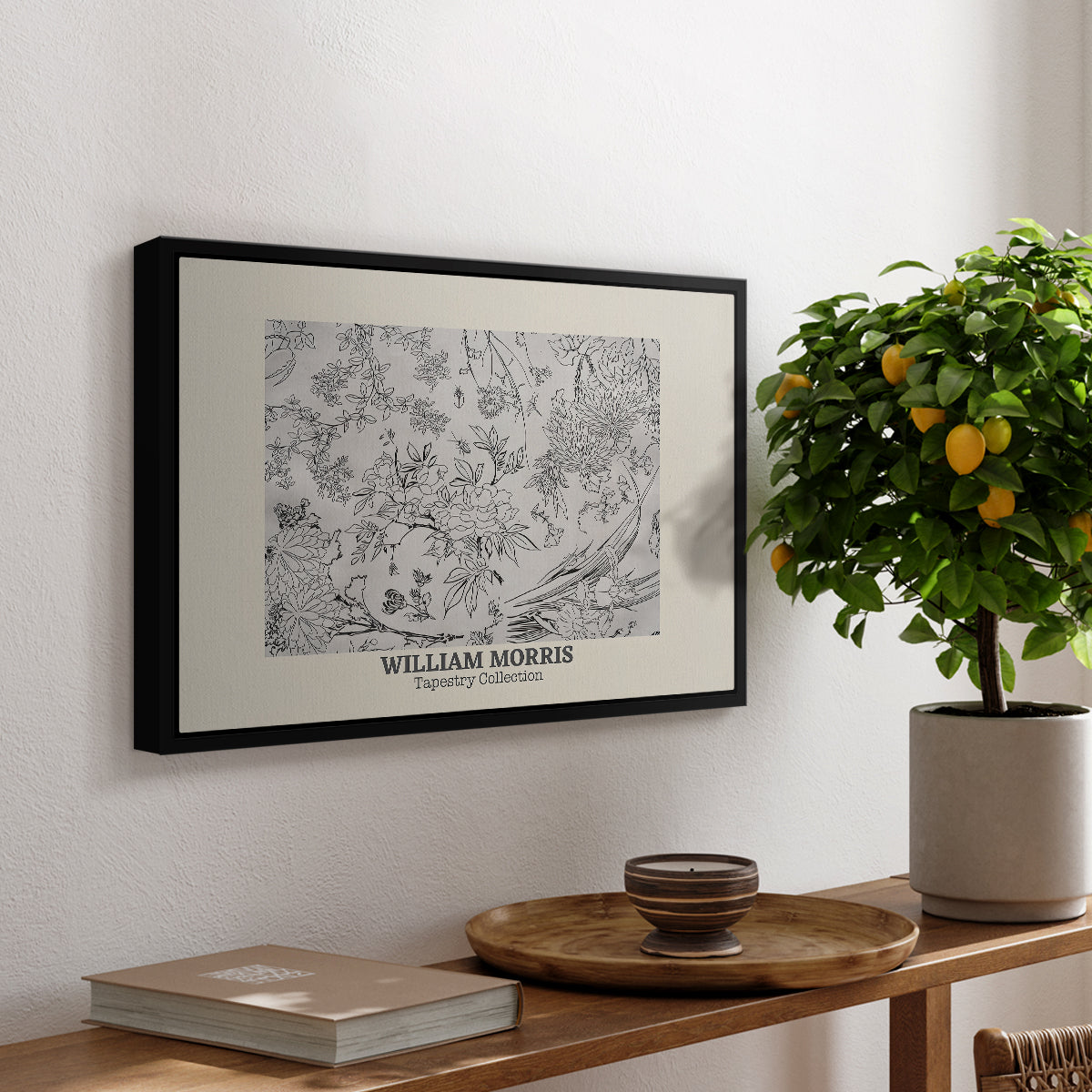 Fleurs, 1866 (Morris Inspired) - Floater Framed Canvas Print