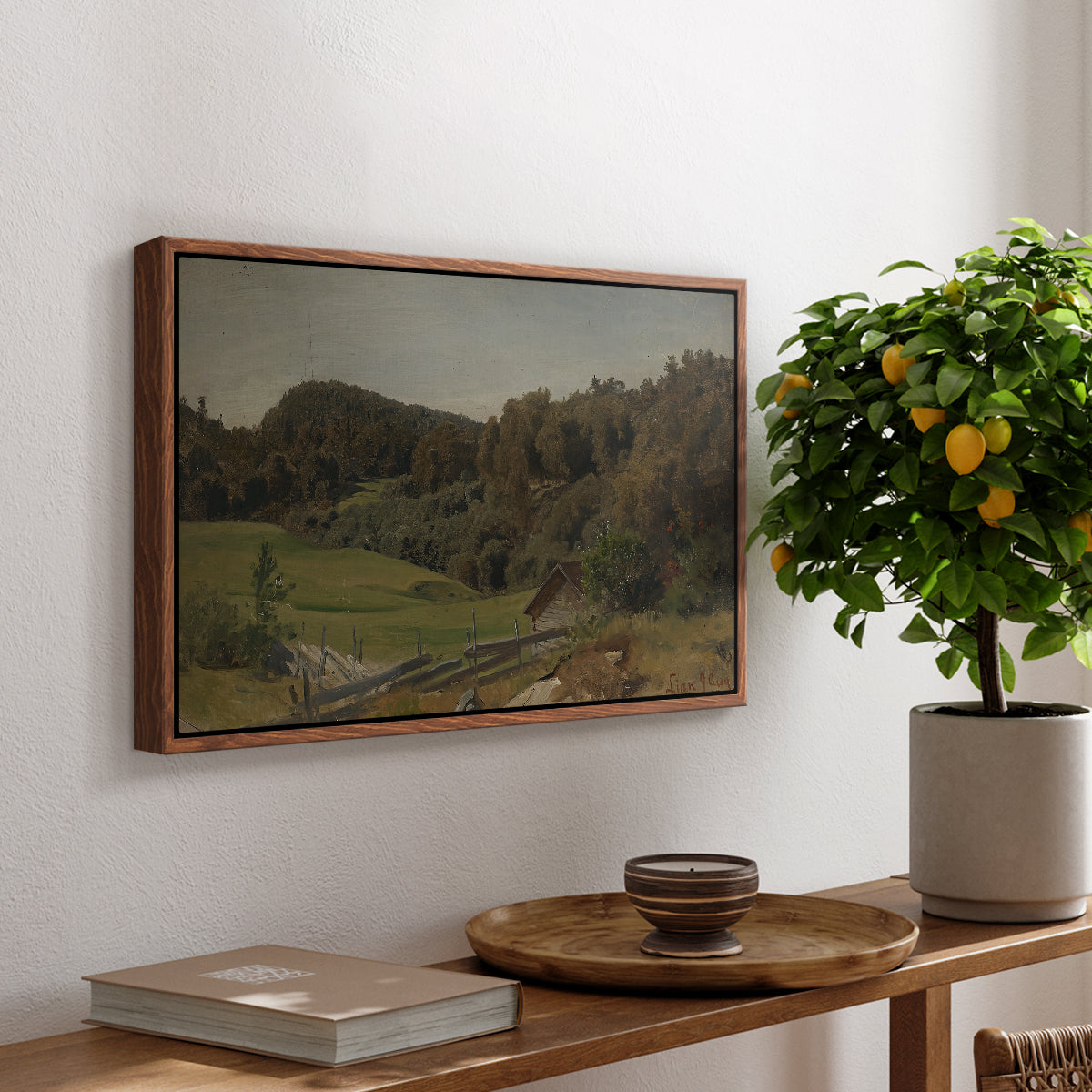 Landscape at Ljan, 1858 - Floater Framed Canvas Print