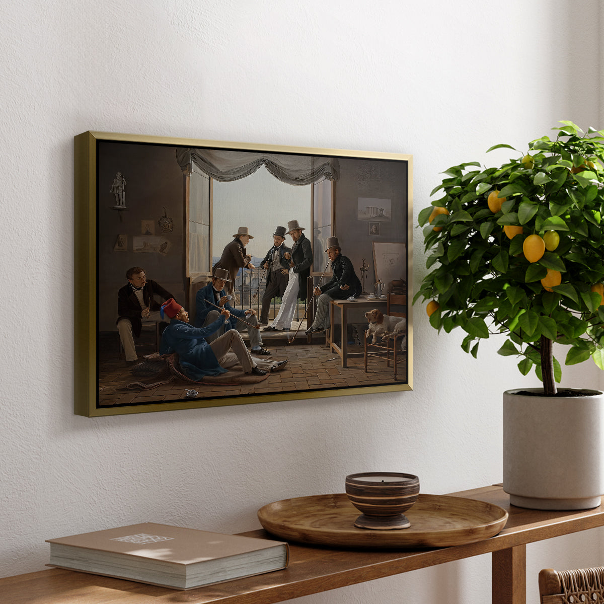 A Group of Danish Artists in Rome, 1837 - Floater Framed Canvas Print