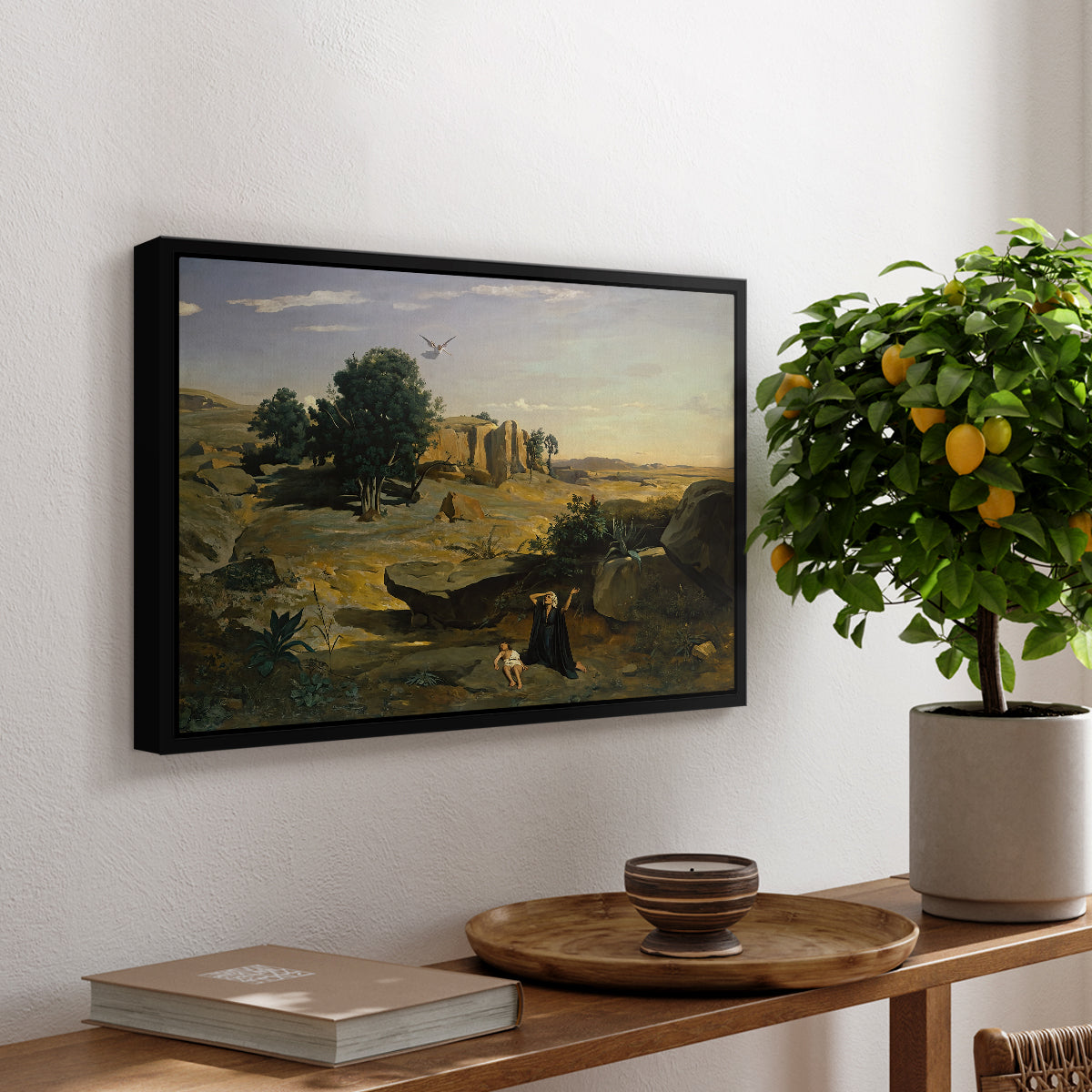 Hagar in the Wilderness, 1835 - Floater Framed Canvas Print