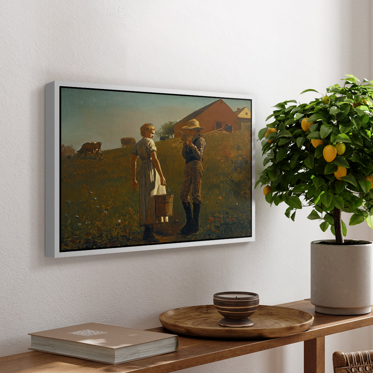 A Temperance Meeting, 1874 - Floater Framed Canvas Print