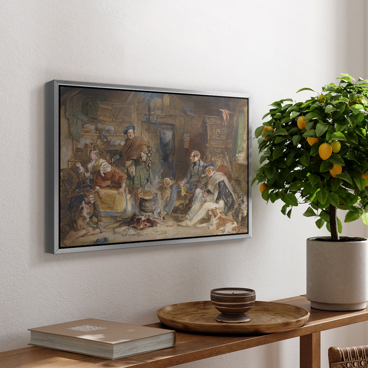 Highland Hospitality, 1832 - Floater Framed Canvas Print