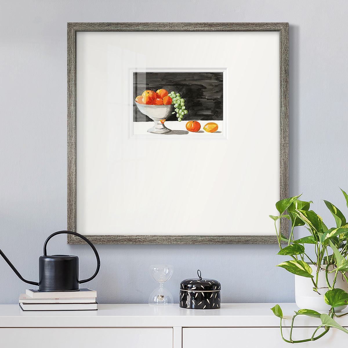 Watercolor Fruit Bowl II Premium Framed Print Double Matboard