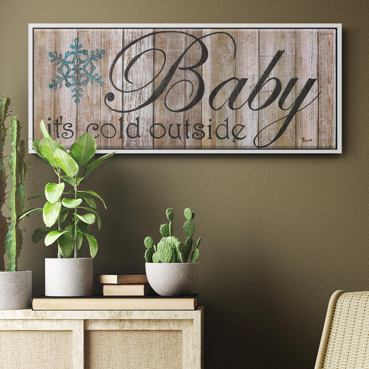 Baby It's Cold - Floater Framed Canvas Print