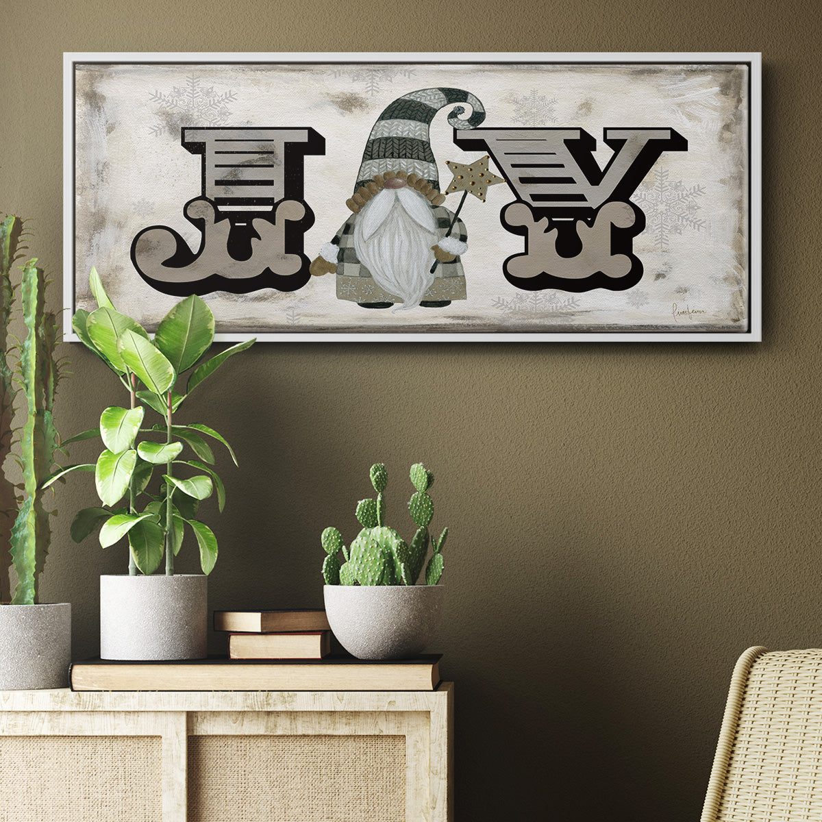Winter Wonderland Friend Joy - Floater Framed Canvas Print