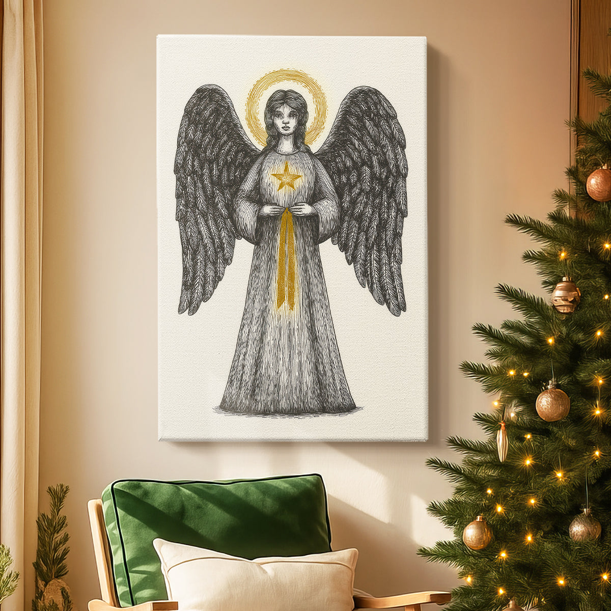 Pearled Promise of Yule - Canvas Art Print