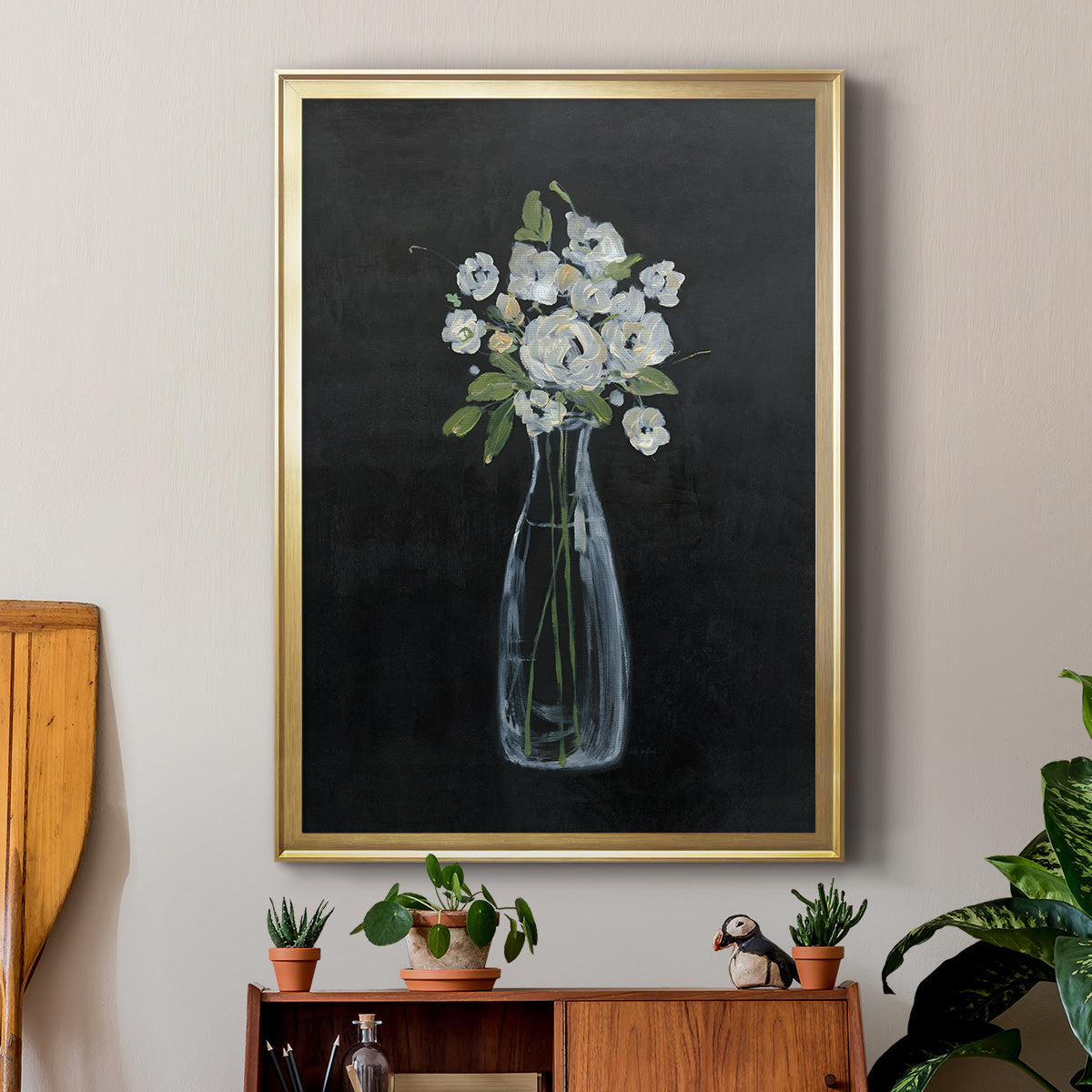 Sophisticated Farm Floral II - Modern Framed Canvas Print