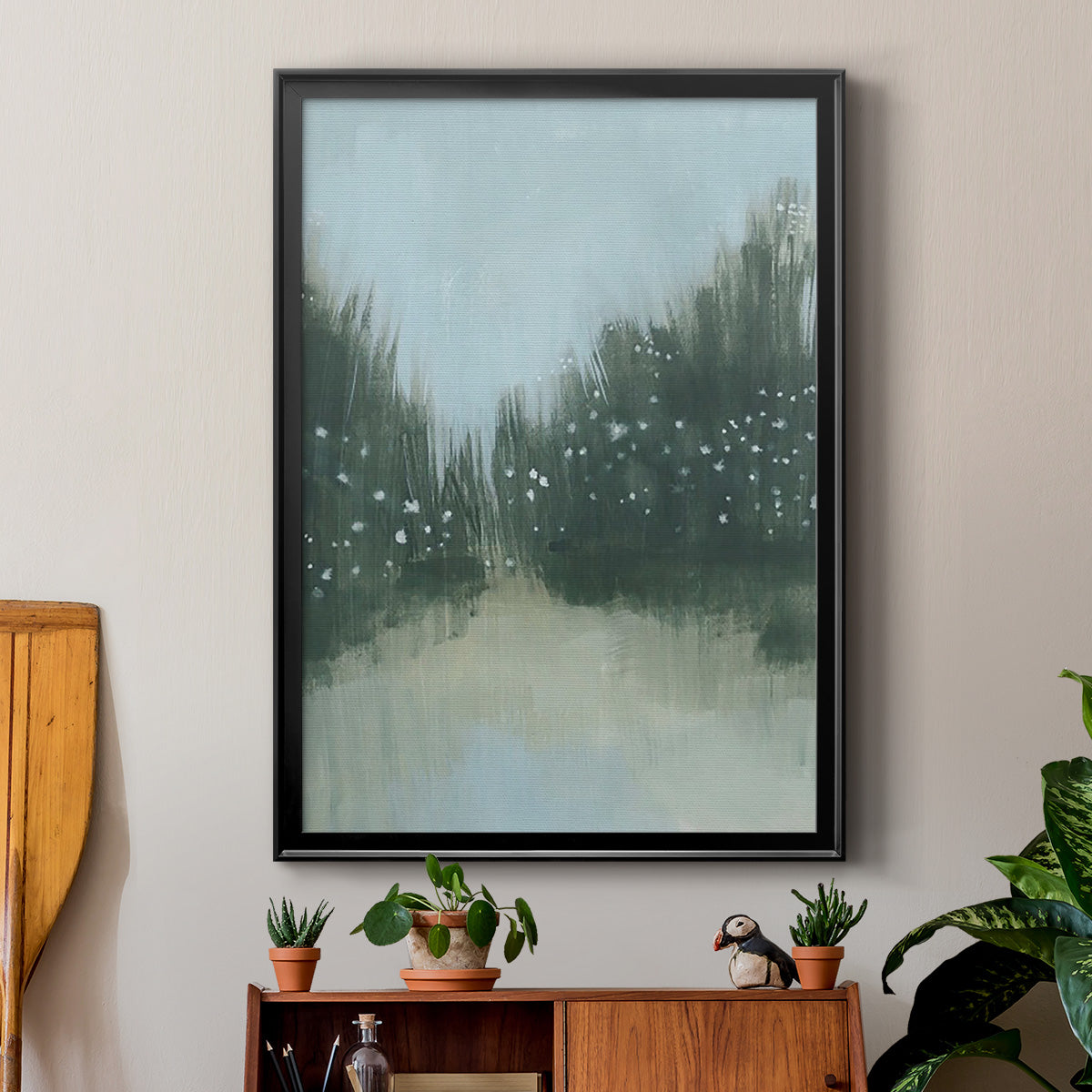 Marsh Morning Fog II - Modern Framed Canvas Print