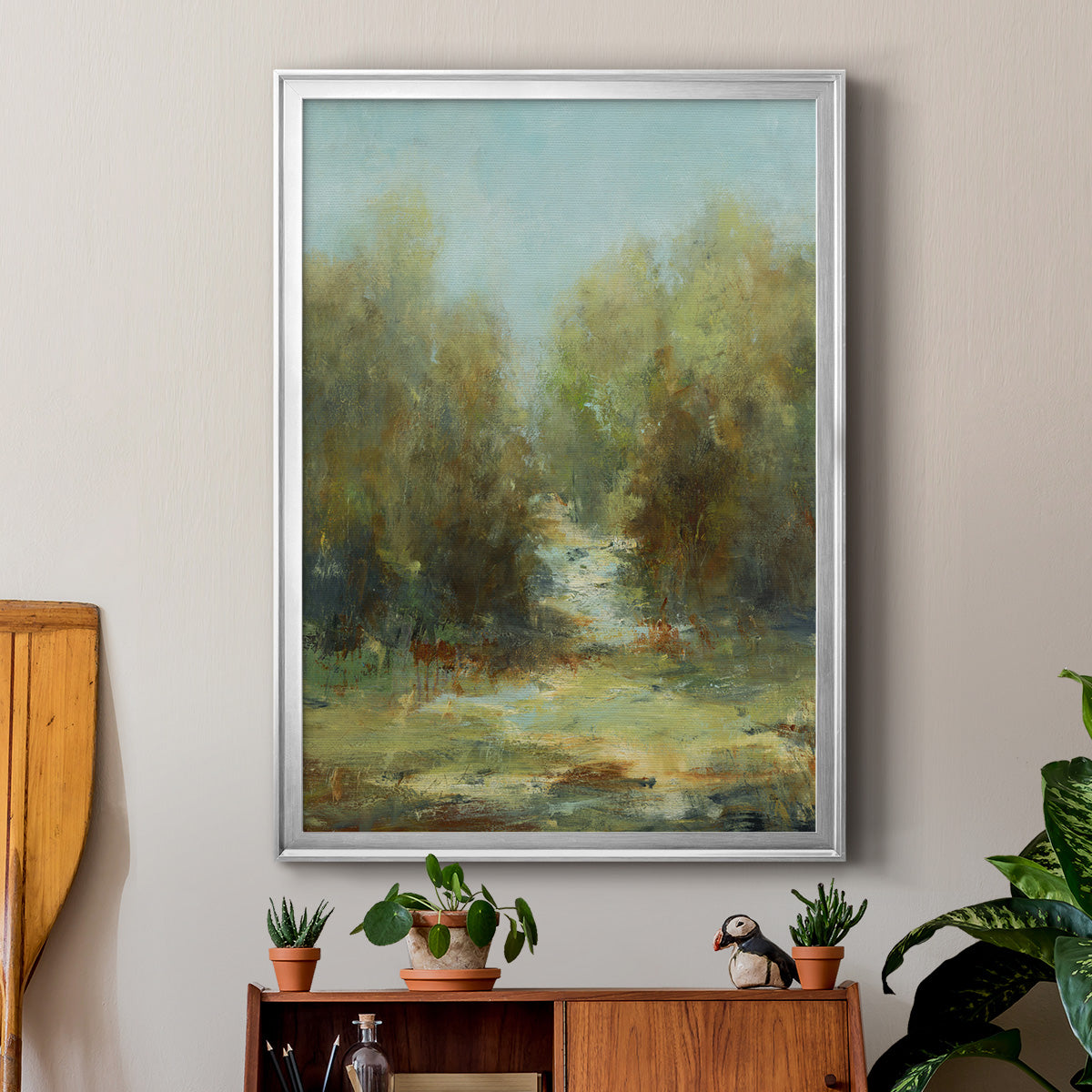 A Walk In The Woods - Modern Framed Canvas Print