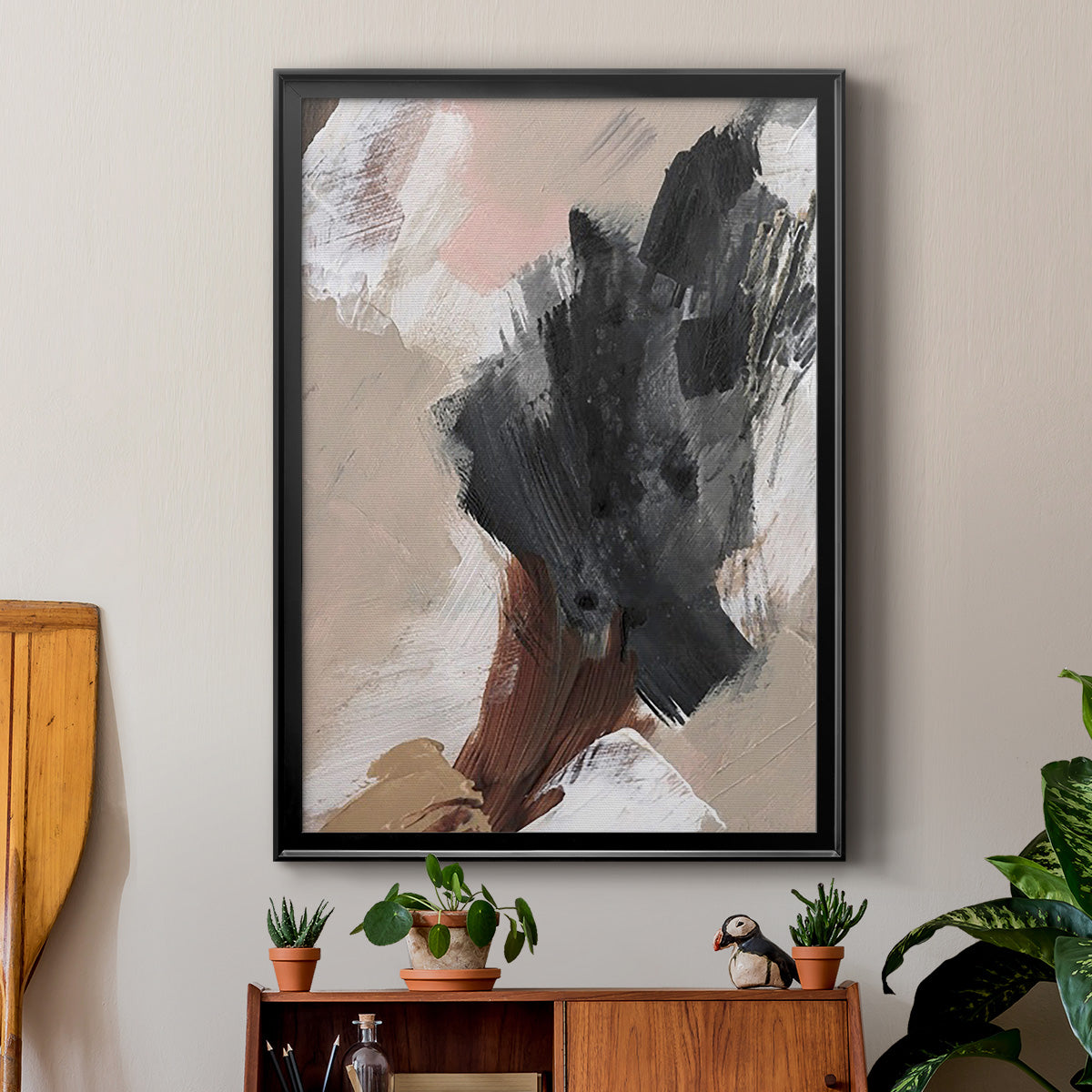 Unbleached Neutrals IV - Modern Framed Canvas Print