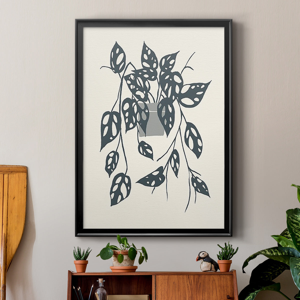 Growing Leaves V - Modern Framed Canvas Print