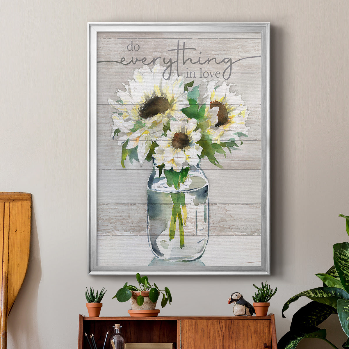 Do Everything In Love - Modern Framed Canvas Print