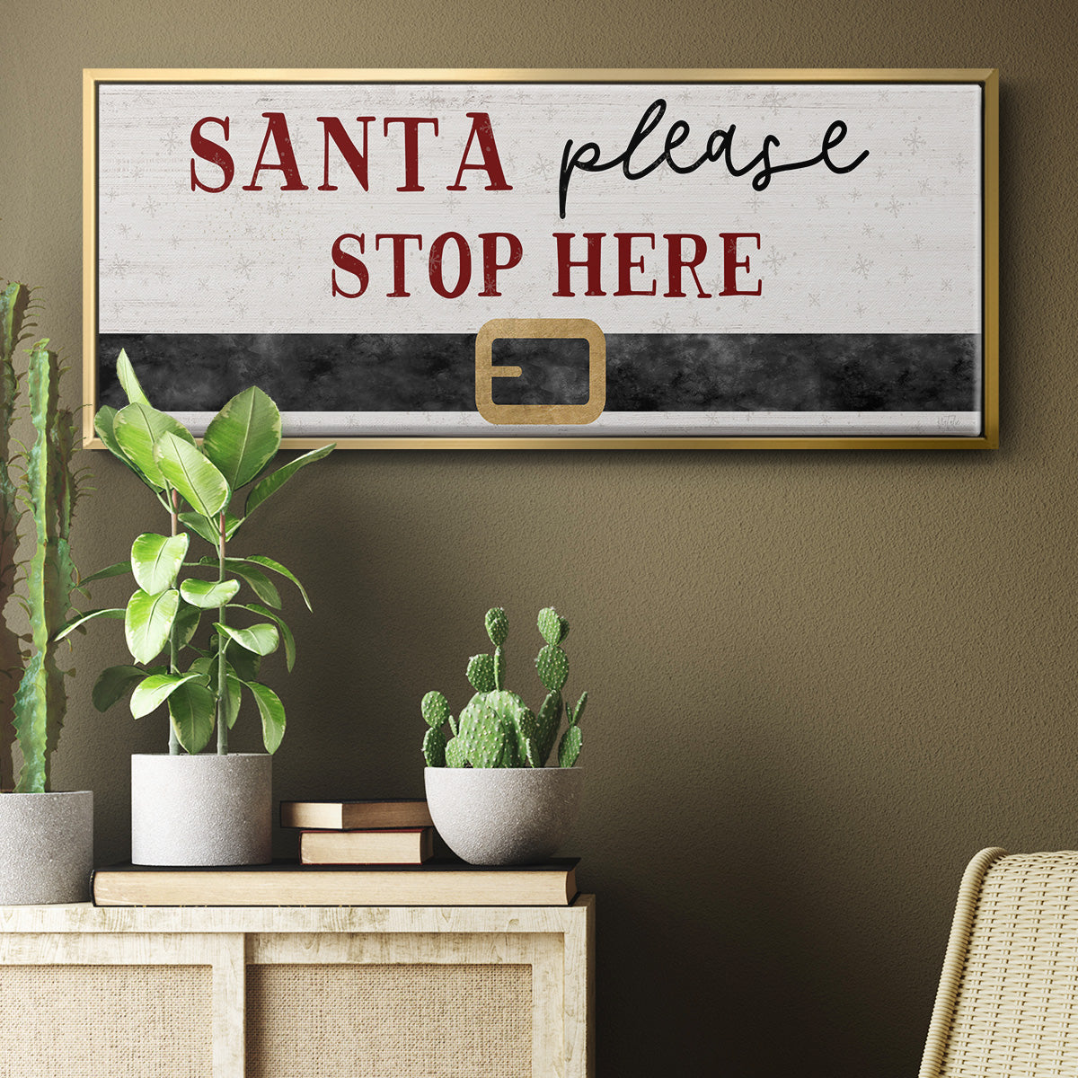 Santa Stop - Floater Framed Canvas Print