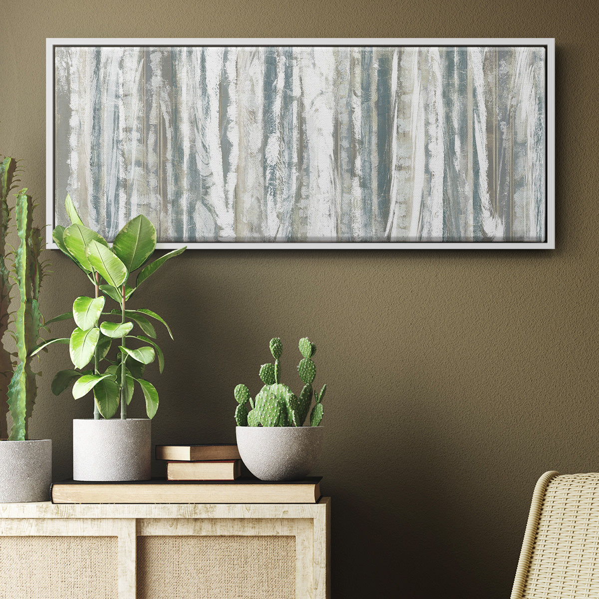 Treeline Strata I - Floater Framed Canvas Print