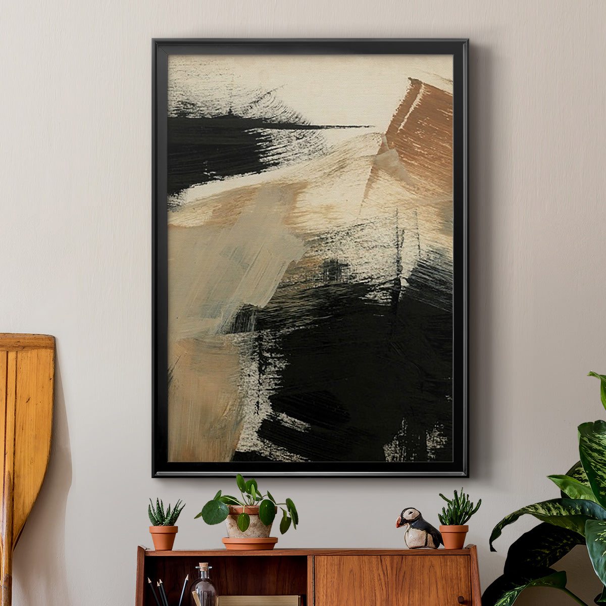 Baked Paintstrokes III - Modern Framed Canvas Print