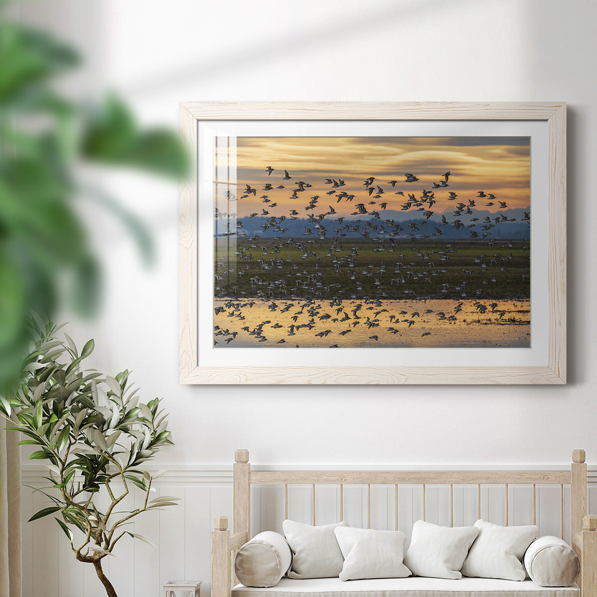 Sunset Flight - Barnwood Framed Art Print