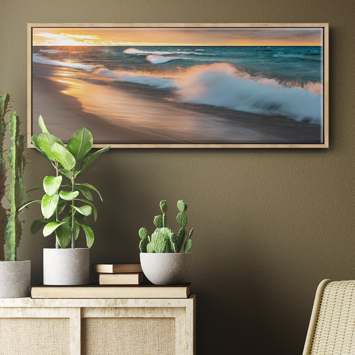 Miners Beach Light - Floater Framed Canvas Print