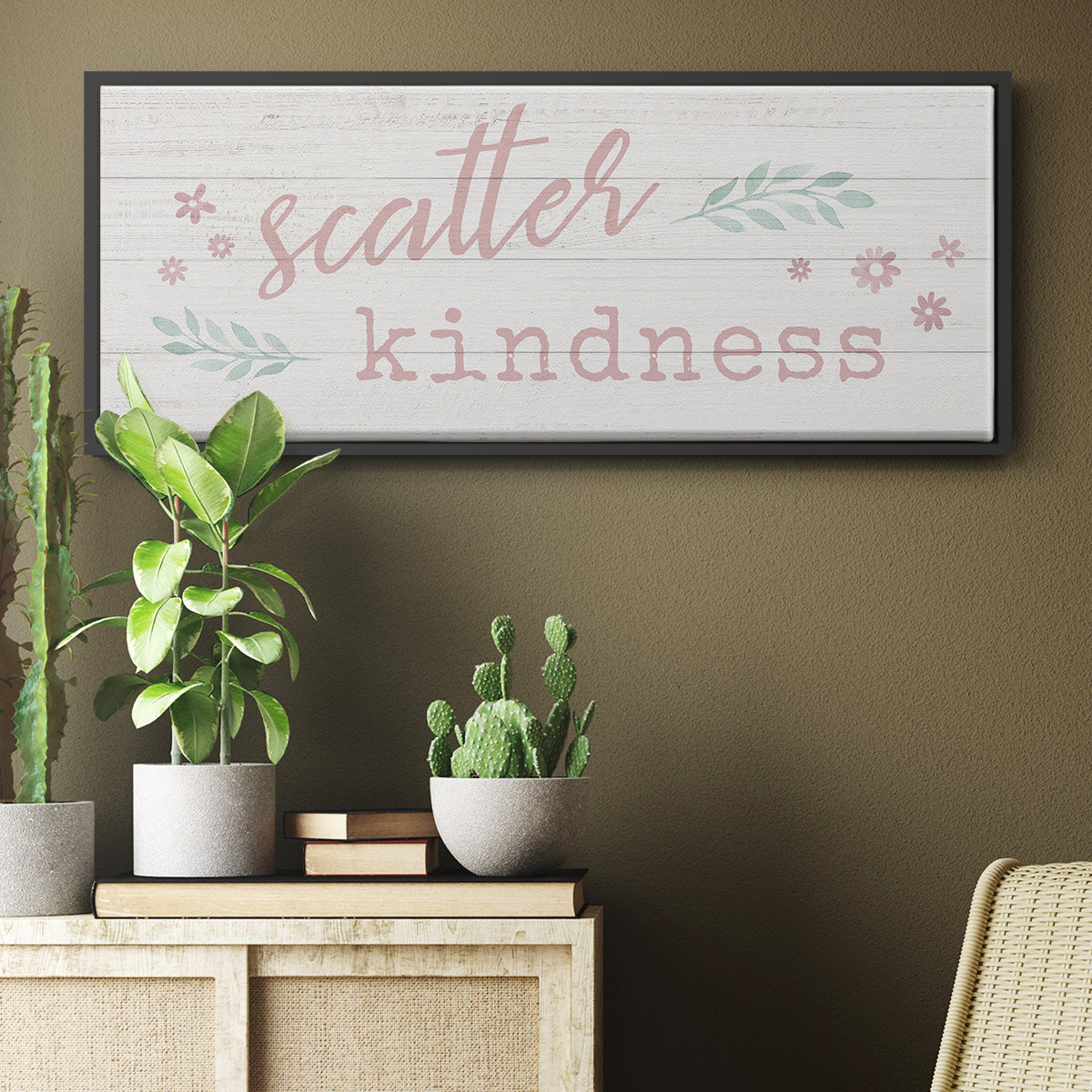 Scatter Kindness - Floater Framed Canvas Print