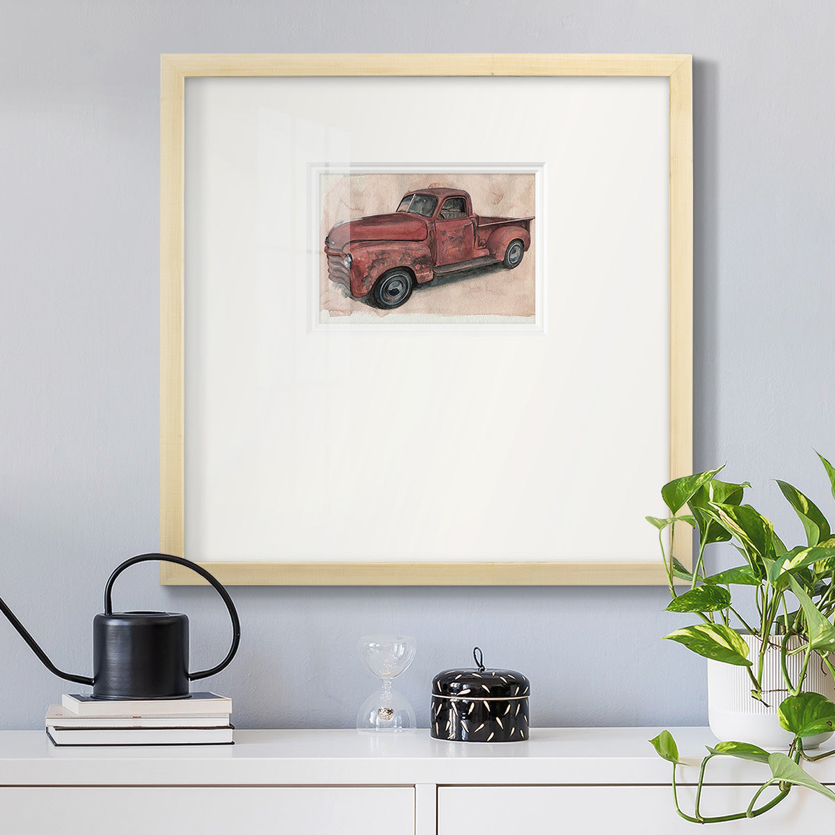 Antique Pickup I Premium Framed Print Double Matboard