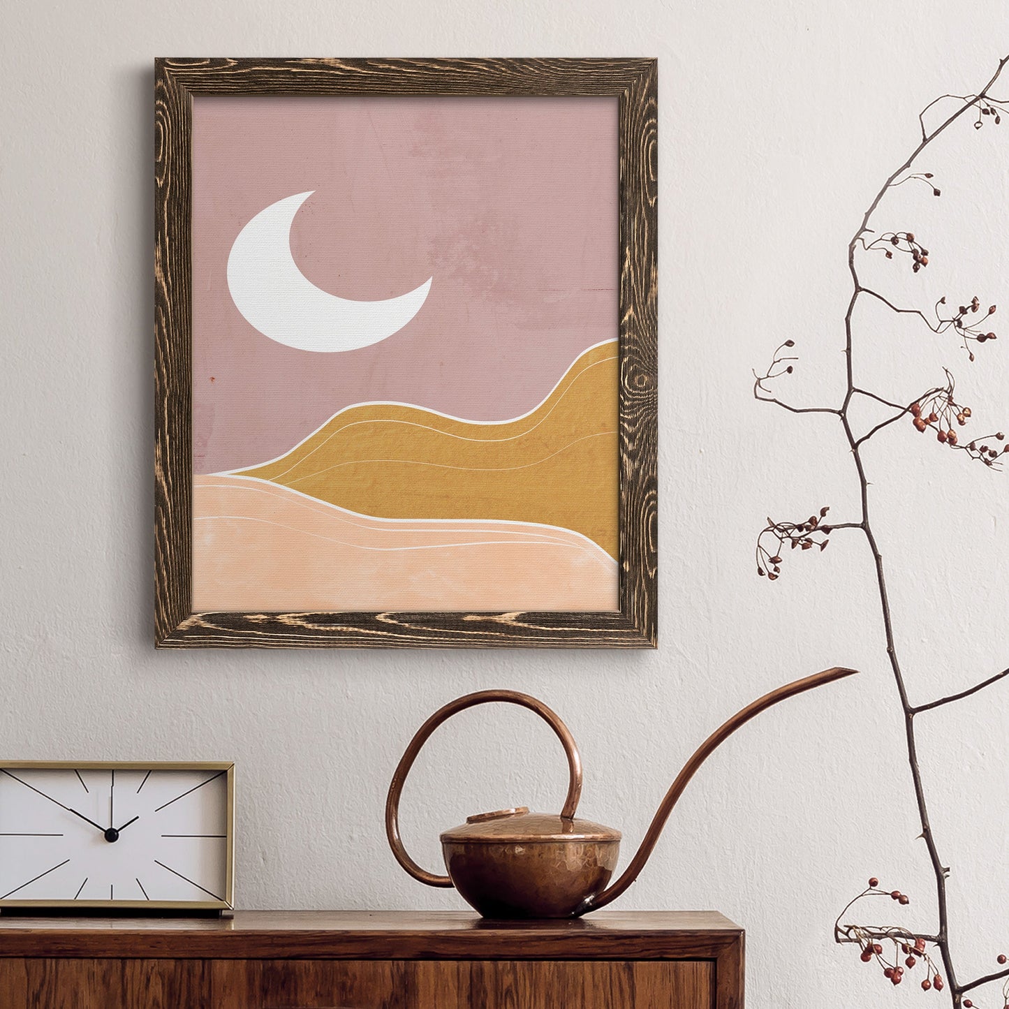Sedona Moon - Barnwood Framed Canvas Print