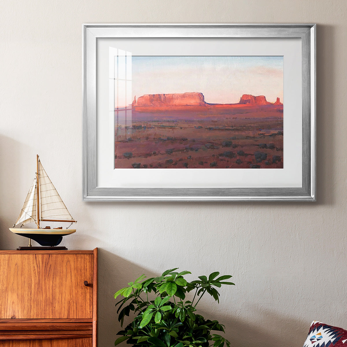 Red Rocks at Dusk I - Modern Framed Art Print