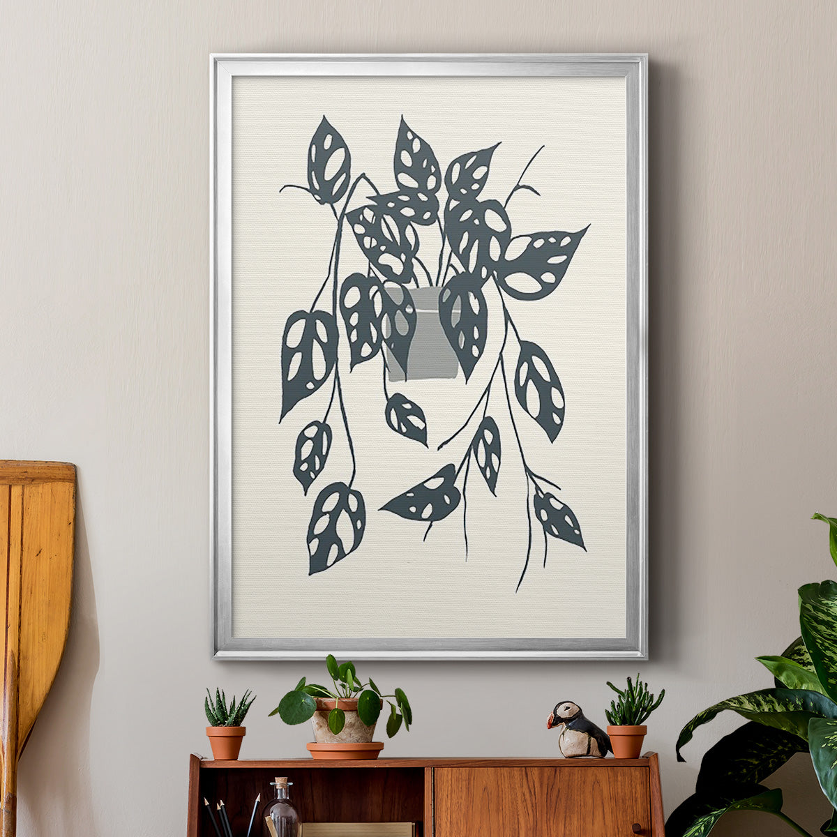 Growing Leaves V - Modern Framed Canvas Print