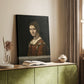 Canvas art print of a refined female figure with elegant posture and soft light styled in a home decor setting.