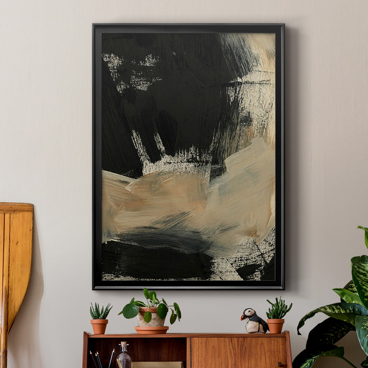 Baked Paintstrokes VI - Modern Framed Canvas Print