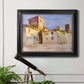 Impressionist Italian village scene by John Singer Sargent in an ornate black frame with gilded inner detail displayed in a light-toned interior setting.