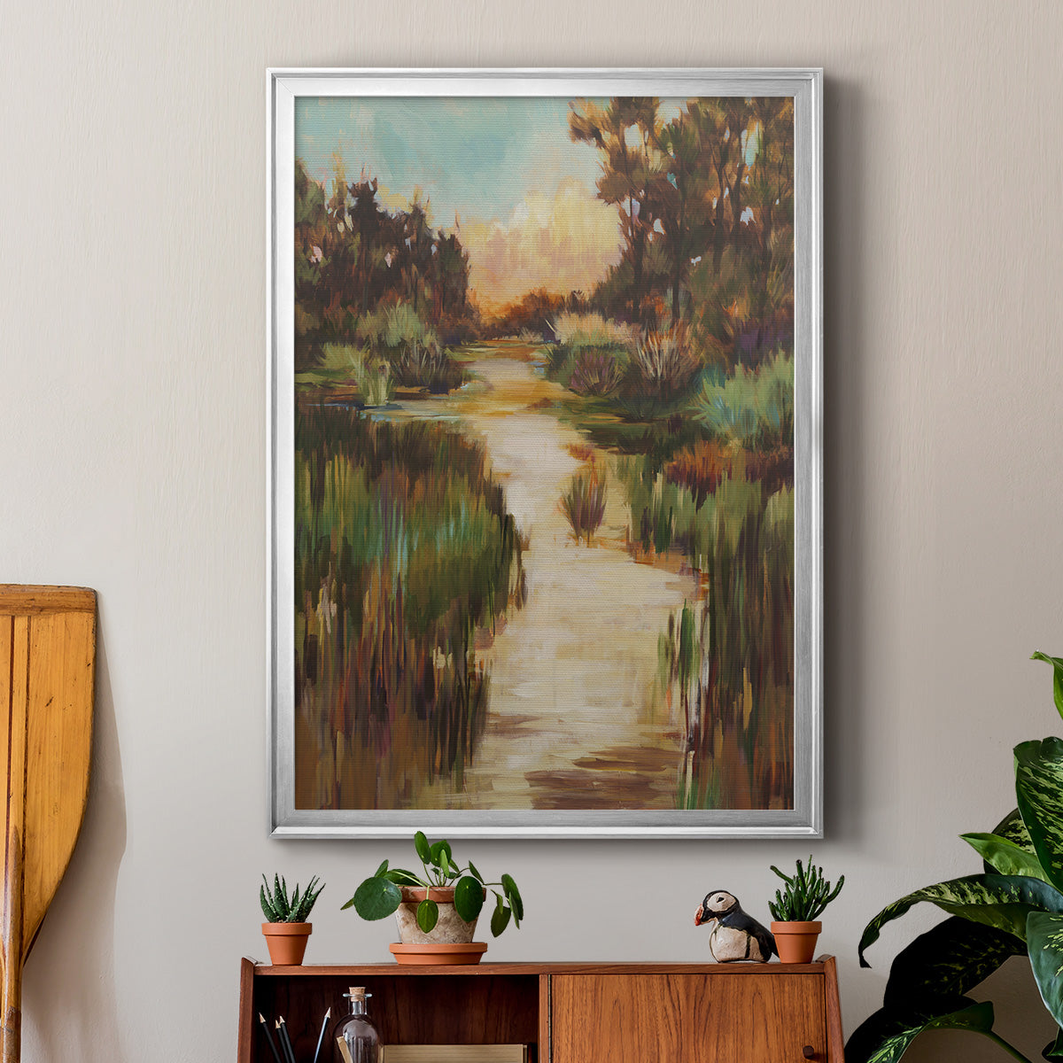 Well Worn Path - Modern Framed Canvas Print