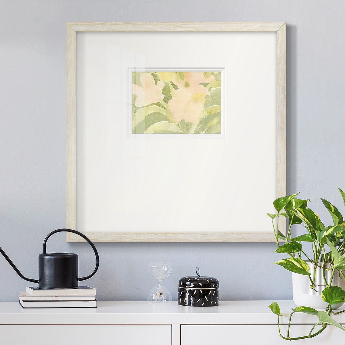 Verdant Floral Abstract II Premium Framed Print Double Matboard