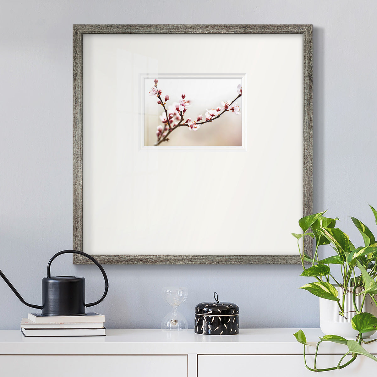 Cherry Blossom Study I - Double Matboard Framed Print