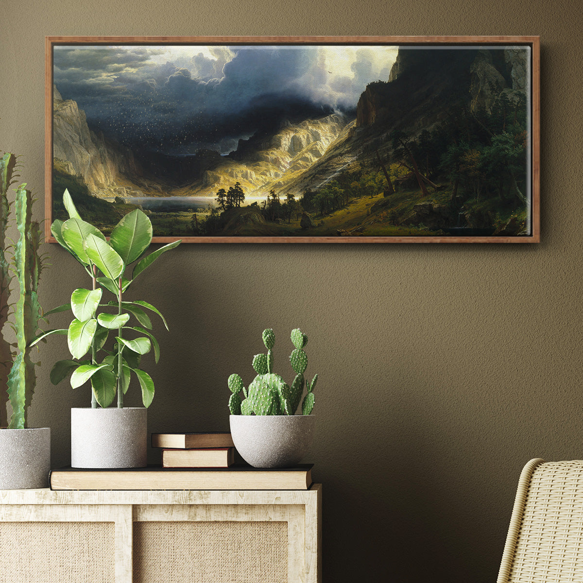 A Storm in the Rocky Mountains - Floater Framed Canvas Print