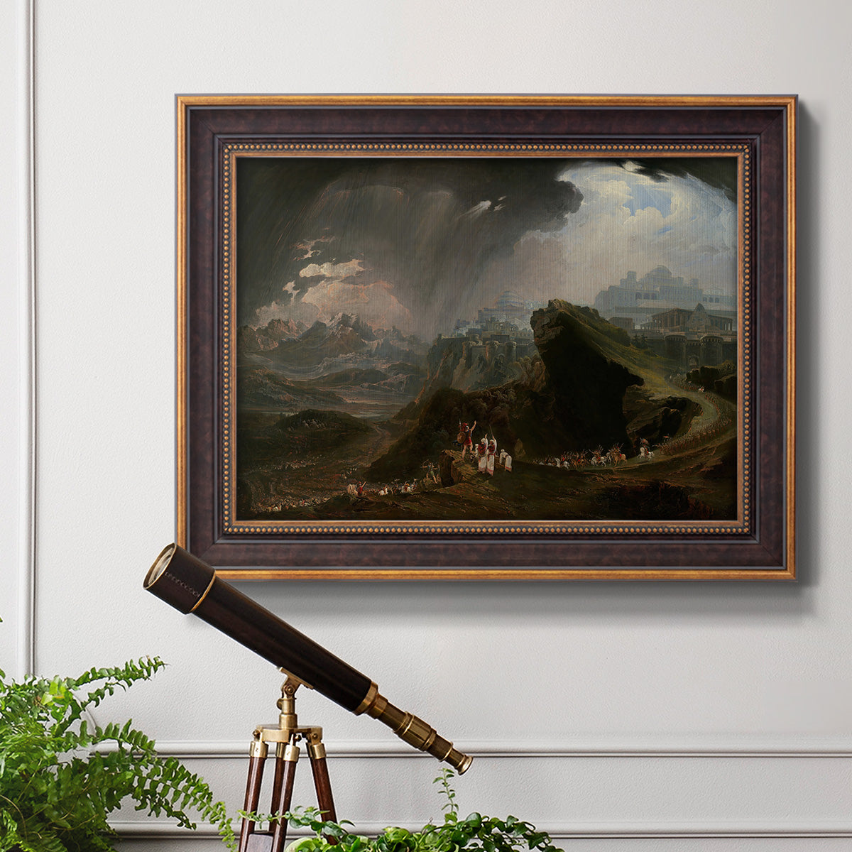 Joshua Commanding the Sun to Stand Still upon Gibeon - Ornate Framed Canvas Print