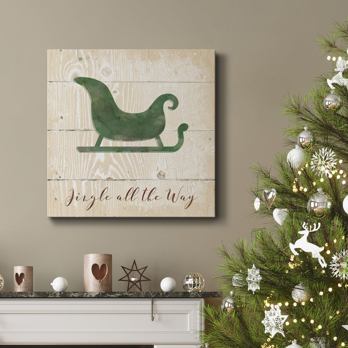 Jingle Sleigh-Premium Gallery Wrapped Canvas - Ready to Hang