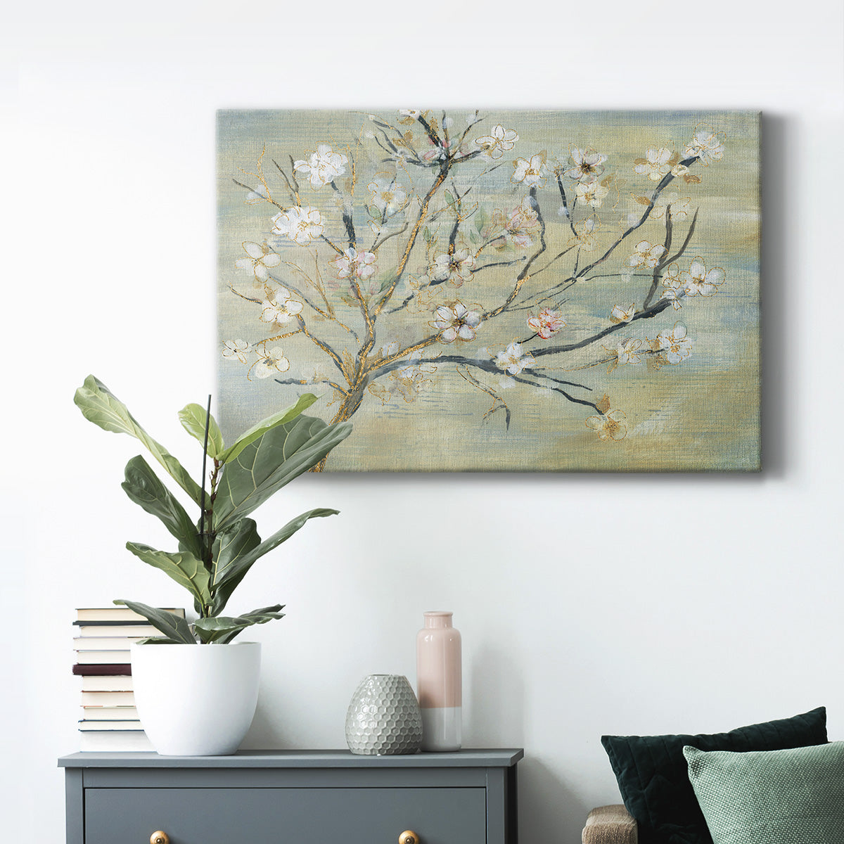 Blossoms & Spring Rain Premium Gallery Wrapped Canvas - Ready to Hang