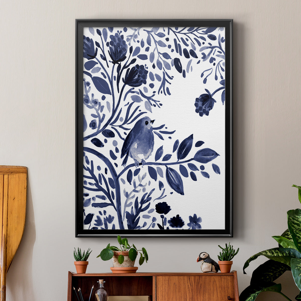 Indigo Song I - Modern Framed Canvas Print