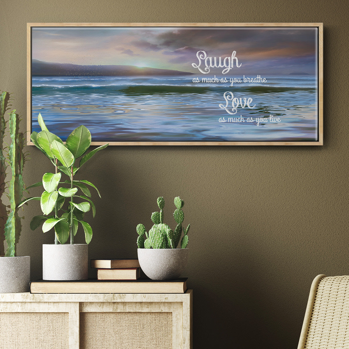 Laugh As Much - Floater Framed Canvas Print