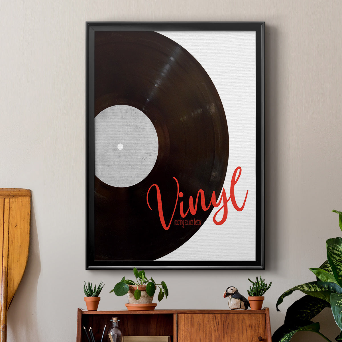 Vinyl - Modern Framed Canvas Print