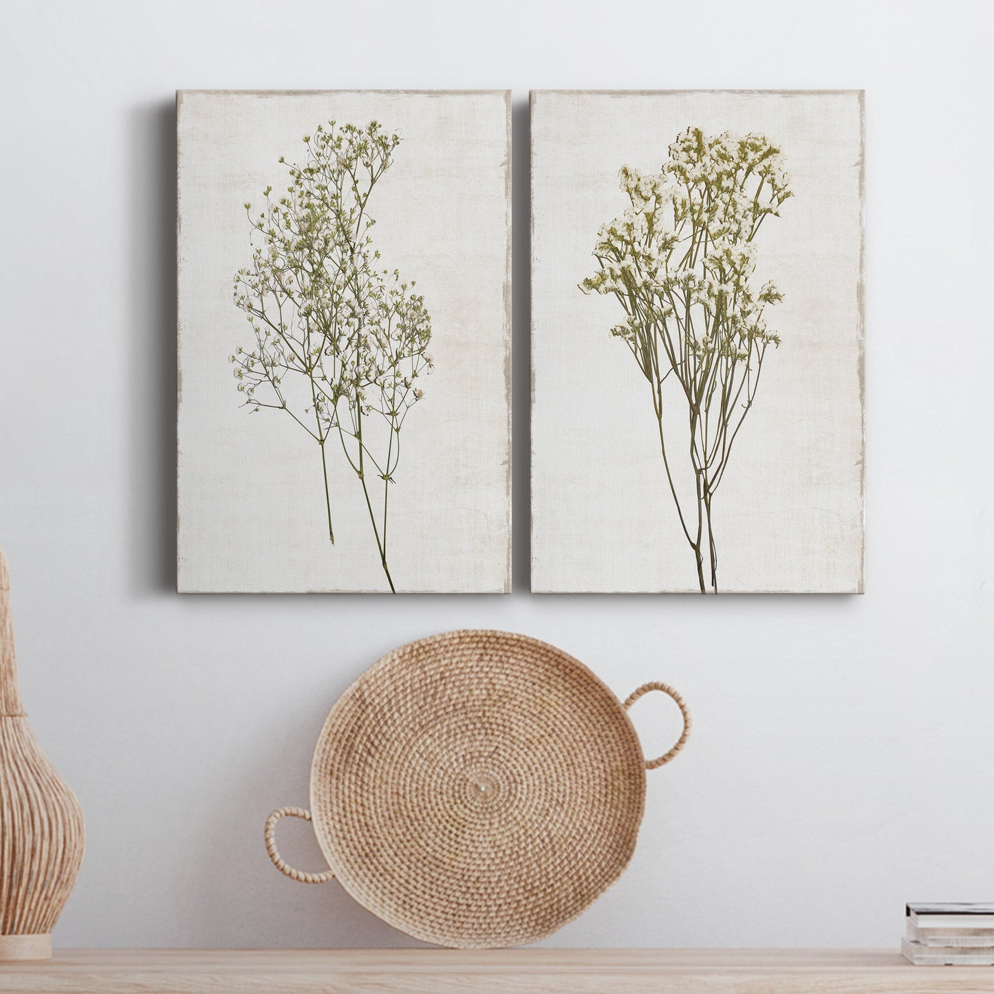 Farmhouse Pressed Flower I Premium Gallery Wrapped Canvas - Ready to Hang