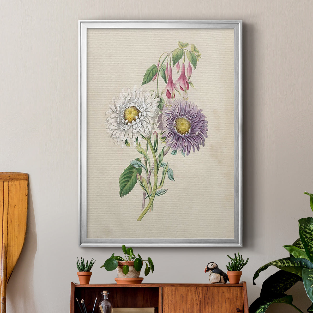 Antique Garden Bouquet III - Modern Framed Canvas Print