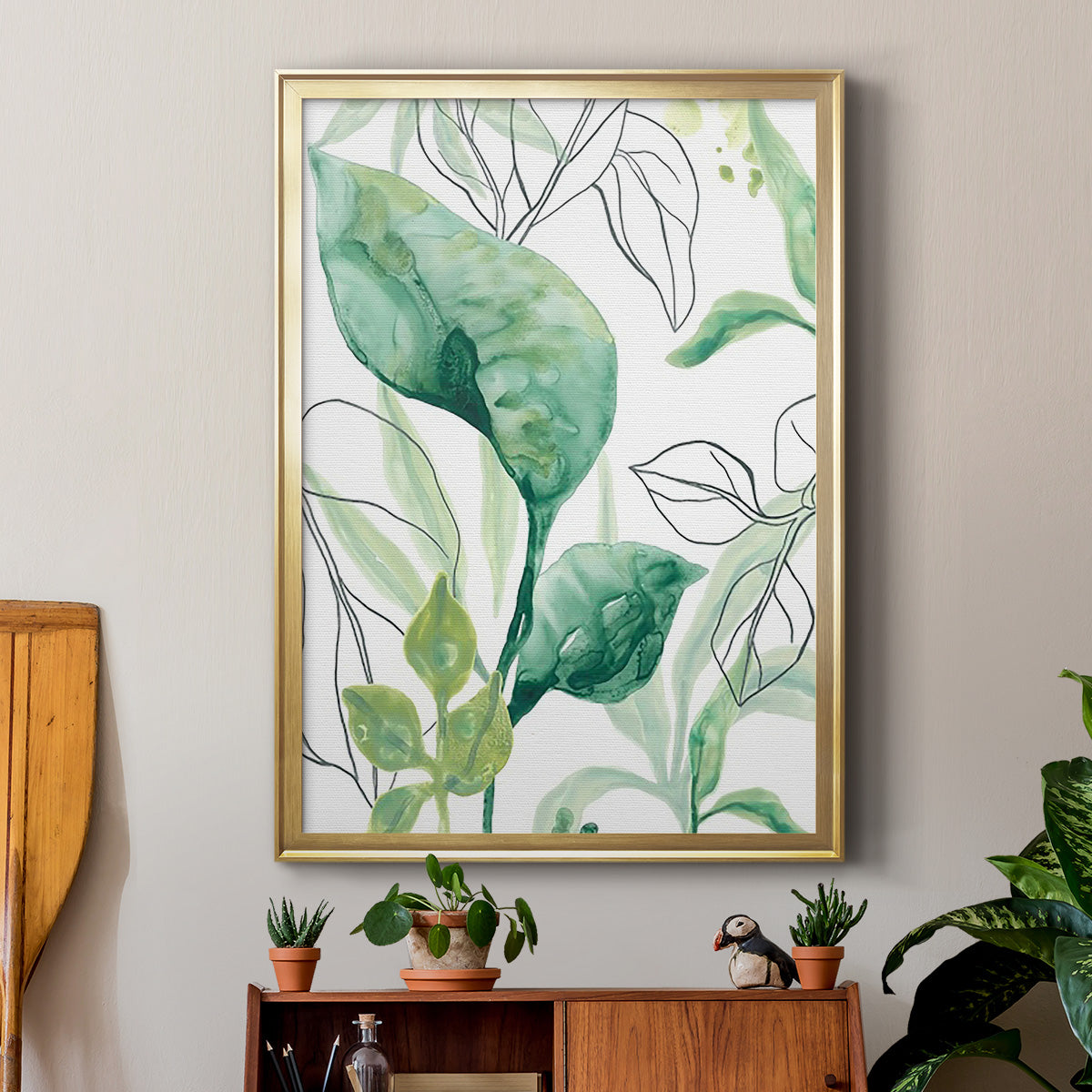 Tropical Palm Chorus I - Modern Framed Canvas Print