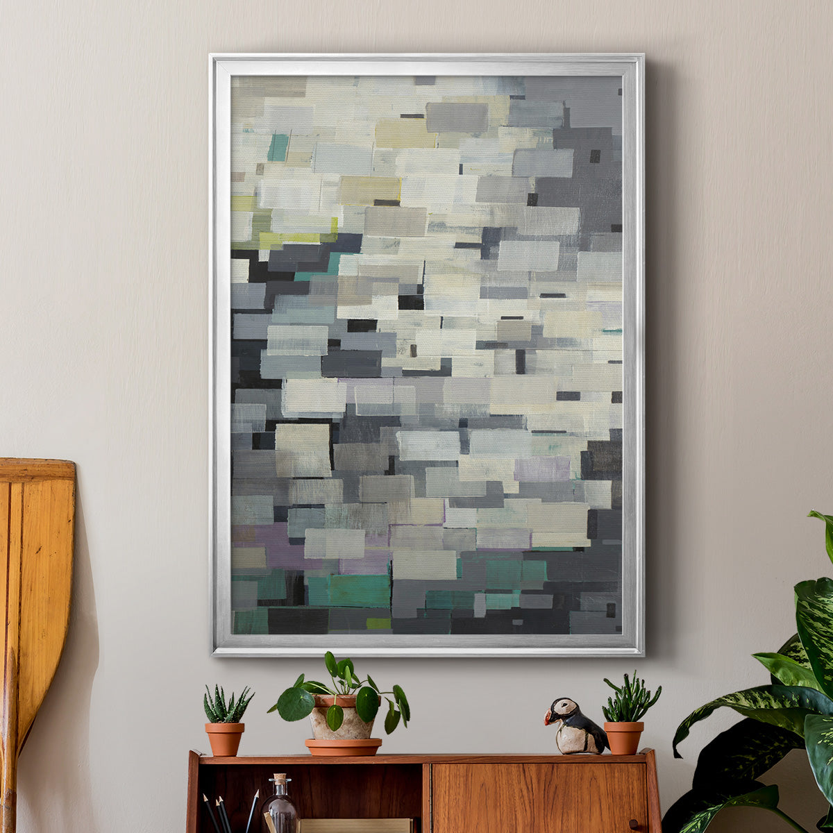 Puzzle Pieces V2 - Modern Framed Canvas Print